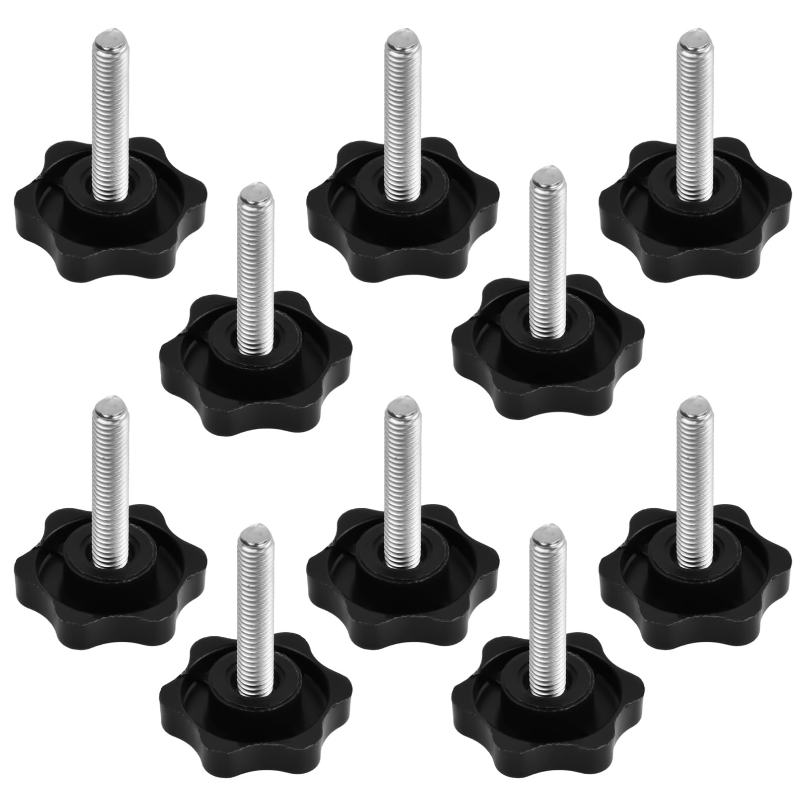 wangjiangda 10pcs Clamping Knob M6 / M8 Star Handle Knob Grip Thumb Screw Head Knobs Nut Screws Tightening Thread Replacement Machine Handle Clamping Screw Knob (M6/10pcs)