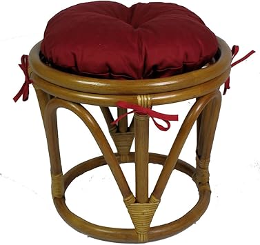 Rattanhocker , Papasan Hocker , Rattan Fußhocker inkl. Polster , Fb