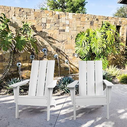 Resin TEAK Modern Adirondack Chair, Premium All Weather Outdoor Patio