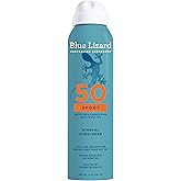BLUE LIZARD Sport Mineral Sunscreen Spray SPF 50+, Dermatologist-Recommended Brand, Broad-Spectrum UVA/UVB Protection, Water-Resistant, Zinc Oxide Formula, Vegan, 5 fl oz