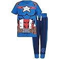 Marvel Avengers Boys’ Captain America, Thor, Hulk or Iron Man T-Shirt and Jogger Set for Toddler and Little Kids