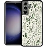 kiritfox Case Compatible with Samsung Galaxy S24,Dustproof Full-Body for Girl Women,Vintage Sage Green Floral Pattern