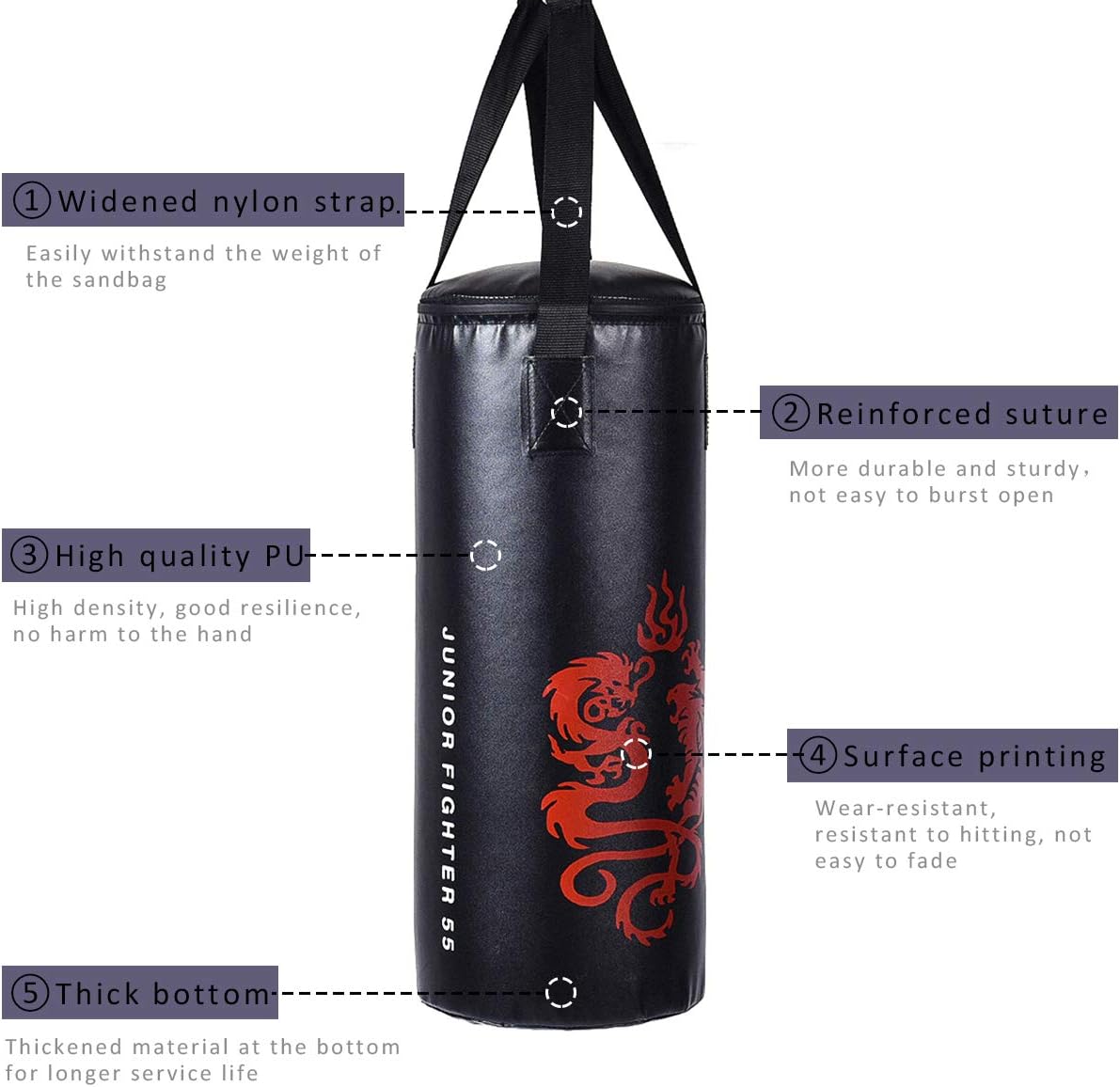 GYMAX Kids Punching Bag Set Heavy Bag Set w/ Punch Bag, Gloves, Jump Rope, Mount Hook Hanger, Punching Bag Boxing Gloves for Kids: Toys & Games