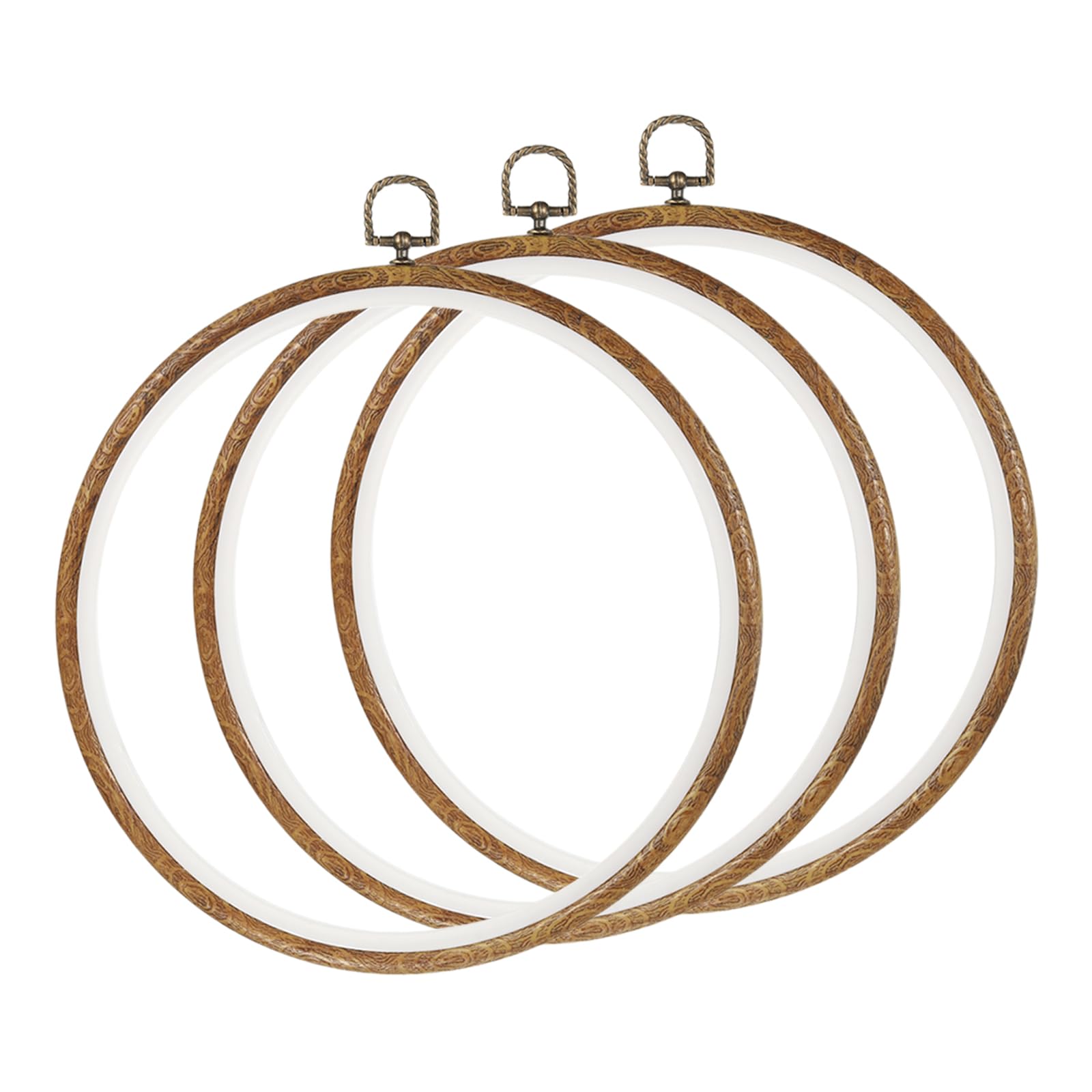 YOKIVE 3 Pcs Round Embroidery Hoops, Imitated Wood Circle Cross Stitch Hoop Hold Embroidery Cloth for Sewing DIY Art Craft Decor (10 Inch)