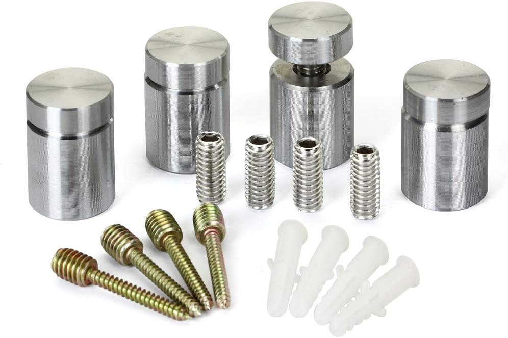 Sign Standoff 22MM*25MM,Aluminium Caps&Spacer Sign Standoffs,Silver