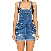 JTB WAX JEAN Overall Shorts for Women Juniors and Teens Bib Jean Denim Short Skirt