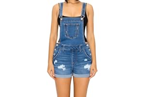 JTB WAX JEAN Overall Shorts for Women Juniors and Teens Bib Jean Denim Short Skirt