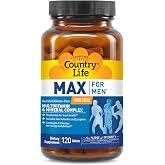 Country Life Max for Men Iron-Free Multivitamin,120 Tablets | Coenzymated B vitamins, magnesium, saw palmetto and lycopene for daily men's wellness support