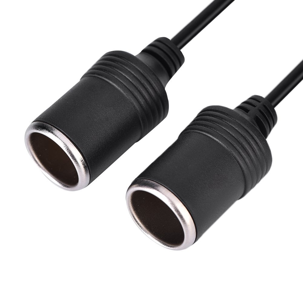 Zerone 12V/24V Car Cigarette Lighter Extension Cord Cable Male to Female 2-Way Cigarette Lighter Cable