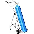 LyeXD Oxygen Tank Cart Dolly with Handles, Stainless Steel Gas Cylinder Cart Trolley Truck with Wheels, Oxygen Tank Cylinder Cart Carrier Multi Function Handcart for Hospitals, Clinics