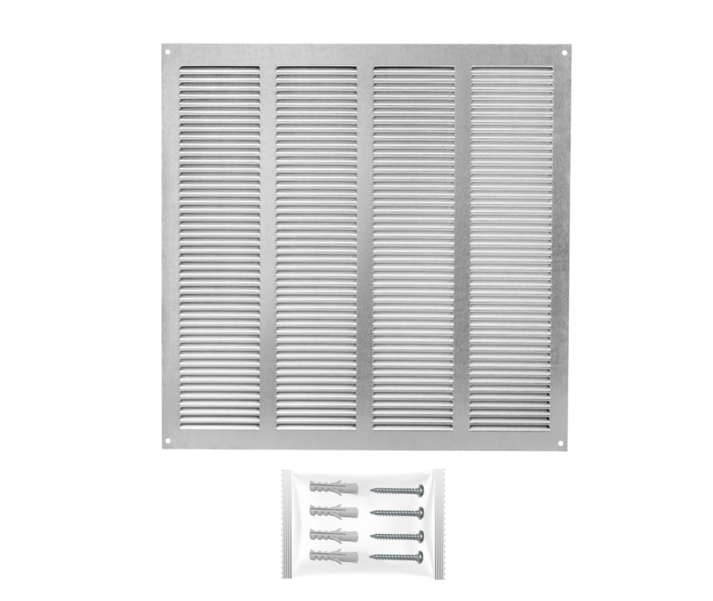 H&C VENT Galvanized Steel 400 x 400 mm Ventilation Grille │ Metal Vent Cover Insect Protection │ Extractor Air Vents Covers Inside Outside │ Duct Pipe Grilles For External Internal Wall Door Window