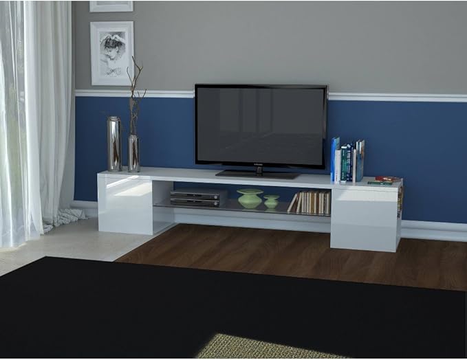 Mueble para televisor de diseño luminoso Fabio 140 cm: Amazon.es: Hogar