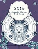 2019 Calendar Planner 8.5 x 11: Bear and Moon calendar, Daily Weekly and Monthly, Yearly Calendar Pl by 