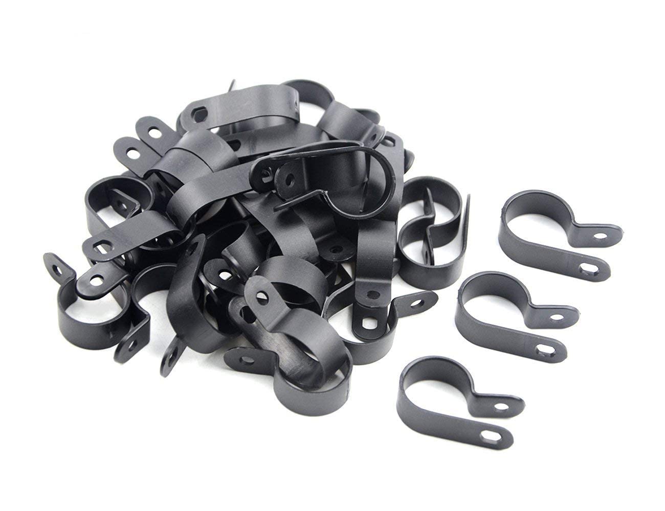TOVOT 100PCS 3/4" R-Type Cable Clips Set - Black
