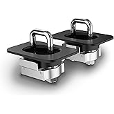 Tigeracing Tie Down Anchors Retractable Truck Bed Top Side D Ring Compatible with 98-12 Ranger / 98-2014 F150 / 98-2016 F250 & F350 Super Duty -Fit Rear Stake Pockets - 3000 LBS Capacity of 2