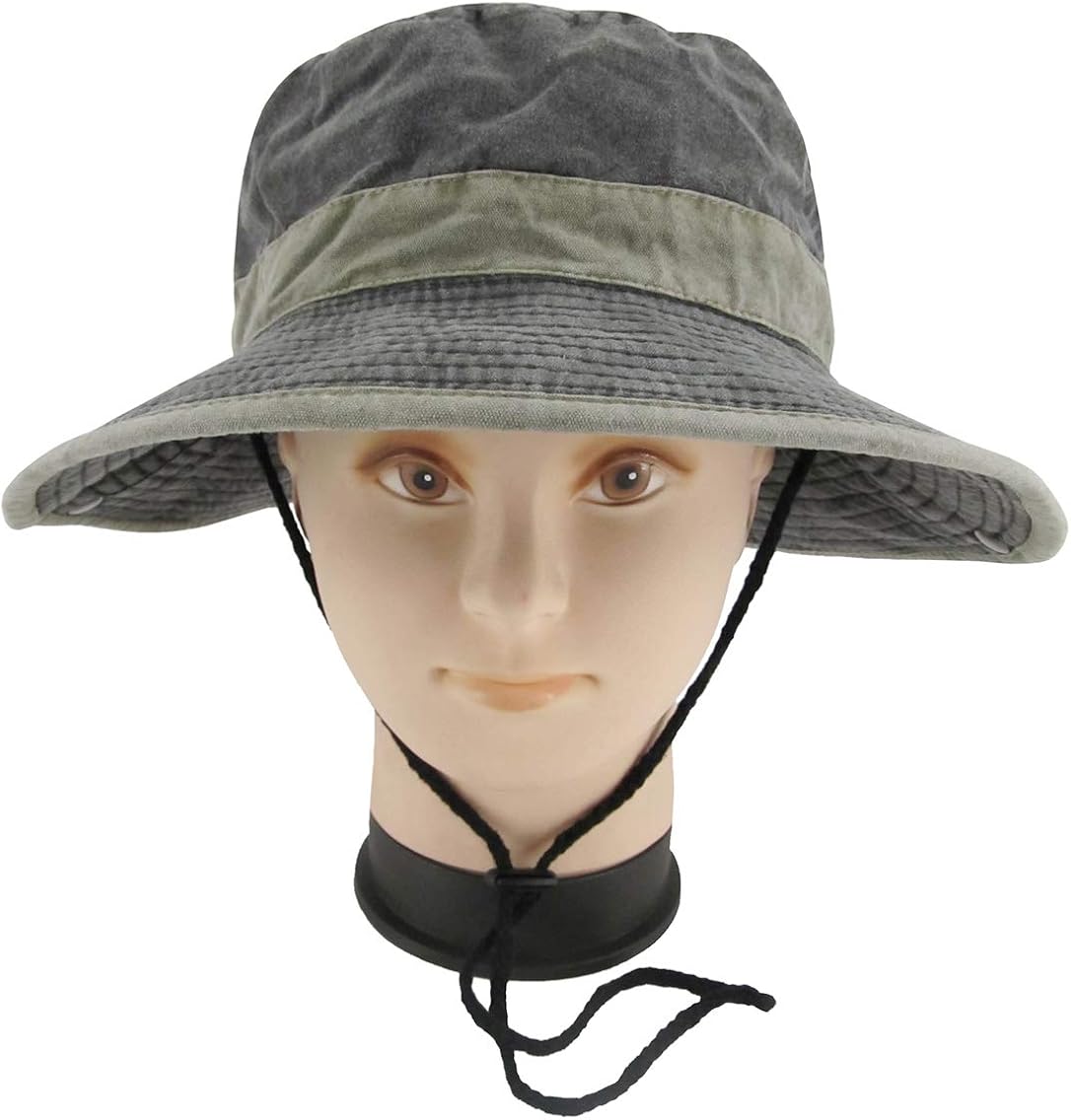 Ledamon Men's Sun Hat Fisherman Hat UV Protection Outdoor Hiking Fishing Washed Cotton Hat (Charcoal Grey) at  Men’s Clothing store