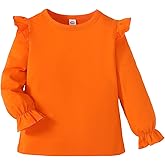 LYSMuch 1-7T Toddler Baby Girls Blouse Long Sleeve Ruffle Shirt Solid Top Clothes