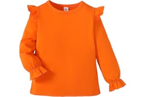 LYSMuch 1-7T Toddler Baby Girls Blouse Long Sleeve Ruffle Shirt Solid Top Clothes