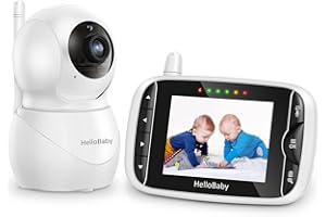 HelloBaby Monitor with Camera and Audio, IPS Screen LCD Display Video Baby Monitor No WiFi Infrared Night Vision, Temprature Screen Lullaby, Two Way Audio and VOX Mode (HB66pro)
