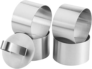 Demarkt Edelstahl Dessertringe Dessert Speiseringset Ring Edelstahl Dessert Ring Lebensmittel Dessert Kuchen Form Kuchen Schimmel Edelstahl Essen Kochen Präsentation Ringe Form 4 Stamper 4 Heber
