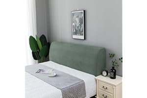 Fvstar Stretch Solid Color Headboard Slipcover All-Inclusive Headboard Dustproof Cover Queen King Size Slipcover for Bedroom Decoration (Green, King 71"-79")