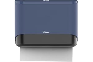 PLUSSEN Paper Towel Dispenser Wall Mount,Capacity 200+ Sheets ZFold Tri Fold Blue Adhesive No Drilling or Screws Installation for Home Toilet