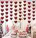 72PCS Valentine’s Day Decorations Red Garland Hanging String Hearts - Valentines Streamer for Home Wedding Anniversary Party Decor