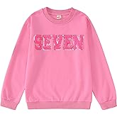 BOUTIKOME Toddler Baby Girl Birthday Sweatshirt 2nd 3rd 4th 5th 6th 7th Outfits Sequin Embroidered Shirts Pullover Party Top