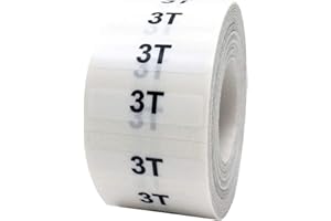 INSTOCKLABELS.COM 3T Toddler Clothing Labels – Size Strip Stickers for Retail Apparel, 1.25 x 5 Inch Adhesive Stickers, 125 Total Labels Per Roll for Clothing Tags, Boutique, and Store Organization – Made in The USA