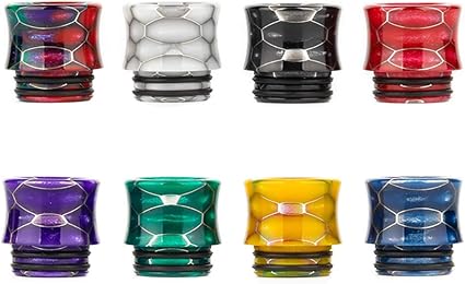 Amazon Co Jp 810 すべての810スレッドコネクター用ドリップチップ コブラパターンカーブ樹脂ドリップチップ 2個 ゴム製oリング付き 2個 パープル レインボー パソコン 周辺機器