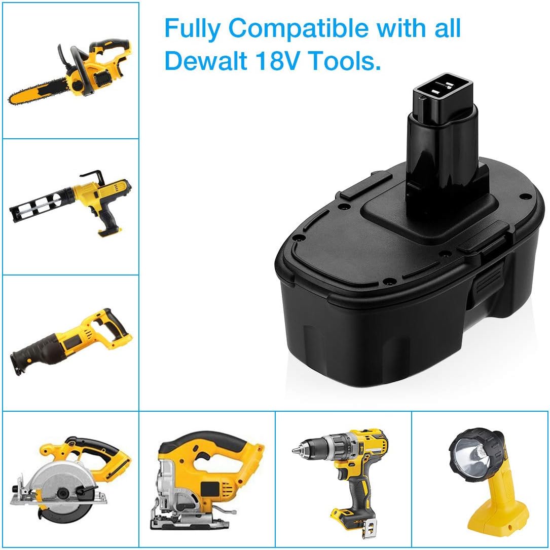 Powerextra 18V 2Pack DC9096 DC9098 Replacement Battery for Dewalt 18 Volt XPR Battery DC9096 DC9098 DC9099 DW9095 DW9096 DW9098 DE9038 3700mAh Cordless Power Tools NI-MH: Home Audio & Theater