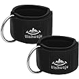 Vishusju Ankle Straps Wrist Cuffs 5.5mm Neoprene Padded Large D-Ring for Cable Machines Fitness Legs Exercise Attachment Adjustable