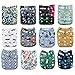 Babygoal Baby Cloth Diapers,One Size Adjustable Reusable Pocket 12pcs Diapers+12pcs Bamboo Viscose Inserts+Wet Bag+4pcs Baby Wipes 12fb39-2