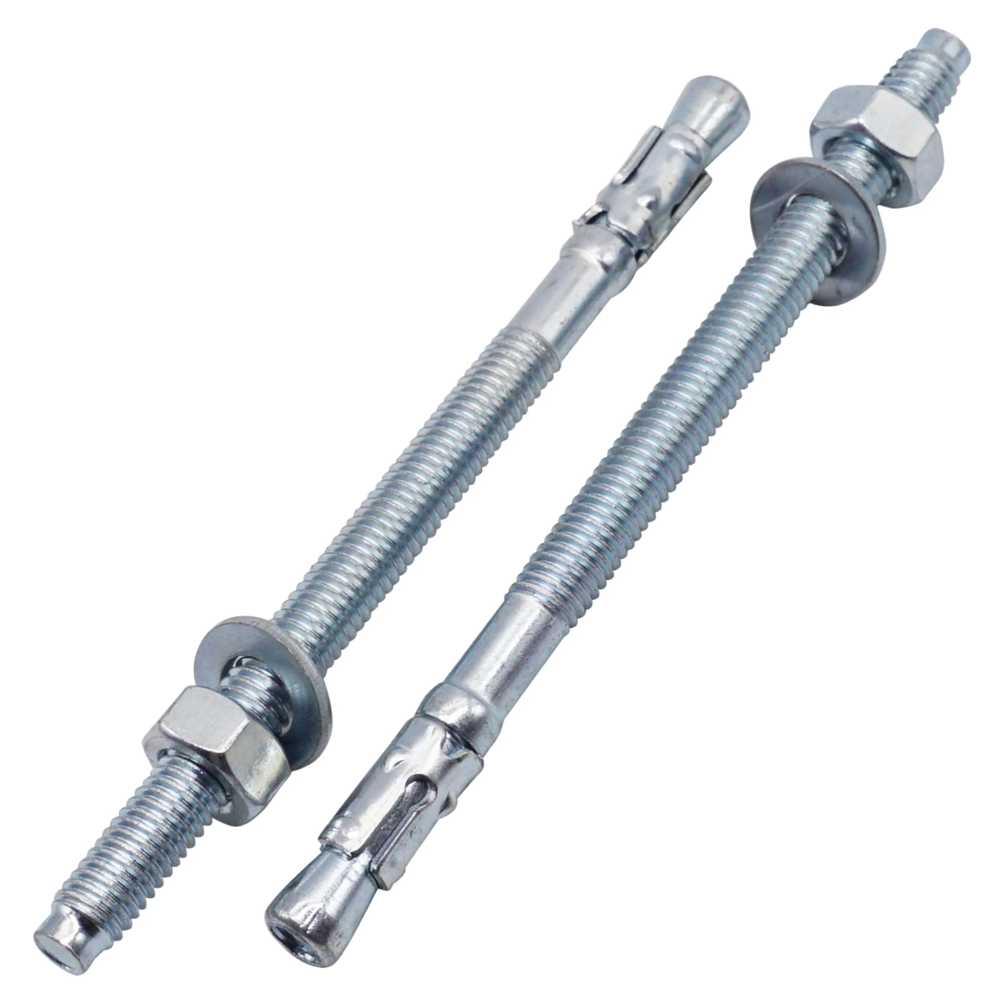 SKIR'CO (10 pcs) Zinc Plated Wedge Anchors M8 x 120 mm, Metal Dowels, Anchor Bolt, Masonry Anchors, Concrete Anchor