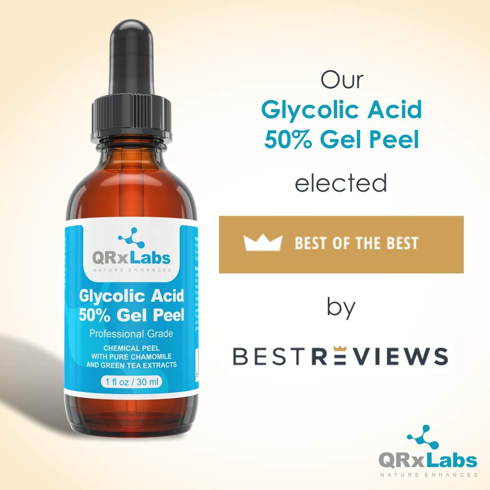 Glycolic Acid 50% Gel Peel with Chamomile and Green Tea Extracts - Professional Grade Chemical Face Peel for Acne Scars, Collagen Boost, Wrinkles, Fine Lines - Alpha Hydroxy Acid - 1 Bottle of 1 fl oz: Beauty