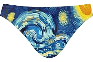 UMIRIKO Men's Purple Galaxy Wolf Swim Briefs Bikini Swimsuit S 202a0002