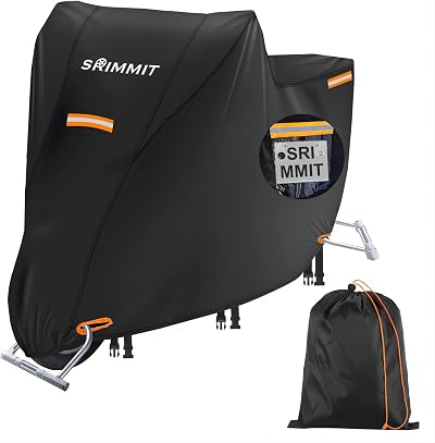 SRIMMIT Motorbike Cover 420D Waterproof XXL 90x37x50 License Window