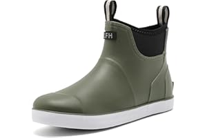 HSTTGSR Men's Deck Boots, Fishing Boots Waterproof Rain Boots, Anti-Slip High Traction Ankle Rubber Boots for Professional Premium Neoprene Rubber, Garden Boots Shoe Footwear Booties for Men Outdoor Work
