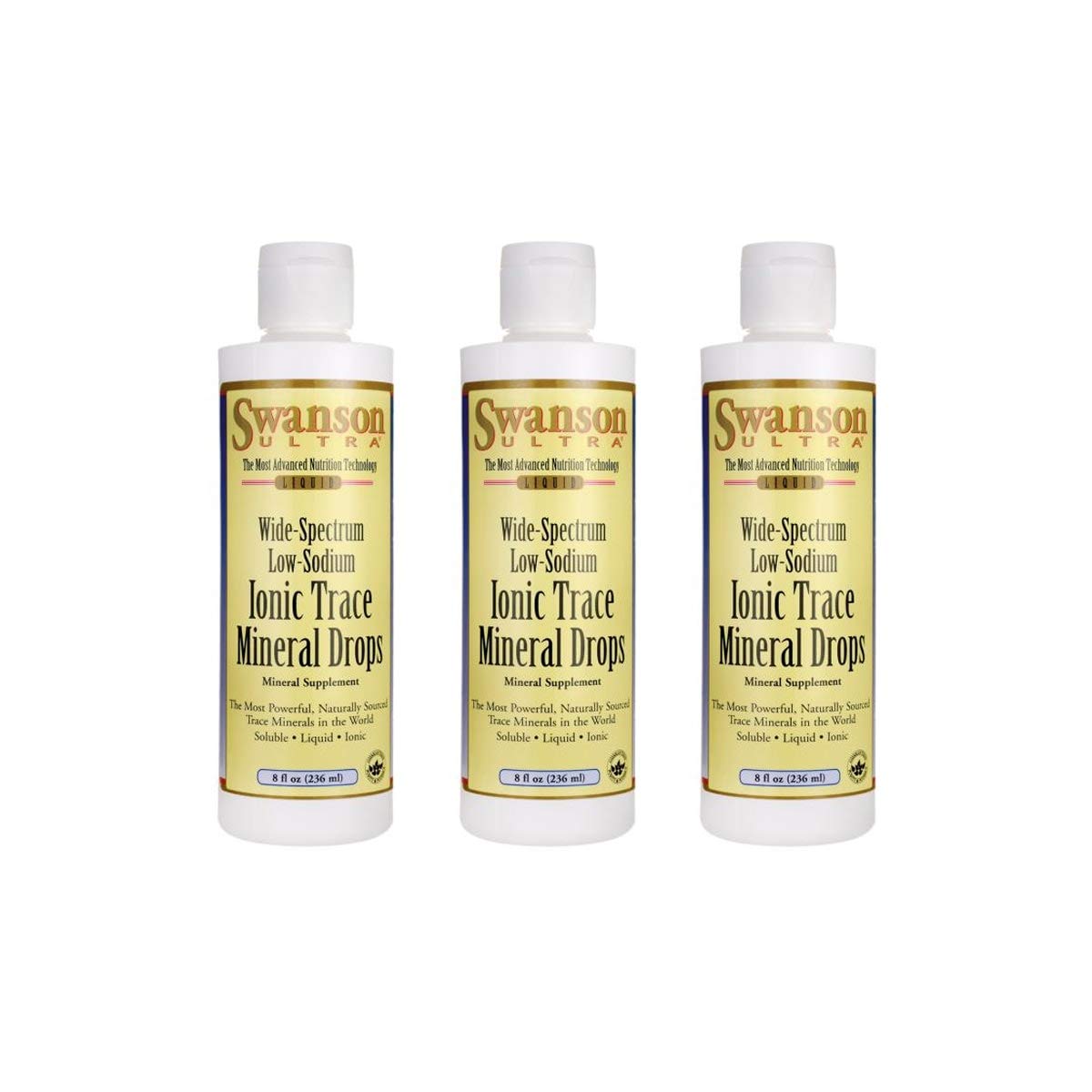 Swanson Ionic Trace Mineral Drops 8 fl oz Liquid 3 Pack