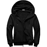 SWISSWELL Men Zip Up Hoodies Sherpa Lined Jacket Heavyweight Fleece Sweatshirt Winter Warm Hooded Coat