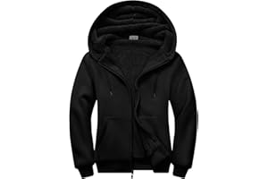 SWISSWELL Men Zip Up Hoodies Sherpa Lined Jacket Heavyweight Fleece Sweatshirt Winter Warm Hooded Coat