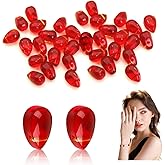 ZGGAZCA 30Pcs Red Glass Beads Teardrop 6x9mm Ruby Pomegranate Crystal Raindrop Drop Beads for Jewelry Making Water Seed Tear Style Glass Beads for DIY Bracelets Earrings Crafts