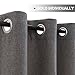 jinchan Linen Textured Curtains 84 Inch Length 2 Panels for Living Room Grommet Top Dark Grey Room Darkening Drapes for Bedroom Thermal Insulated Window Curtain Set Dark Grey