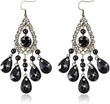Alintor 1920s Flapper Accessories Women Great Gatsby Headpiece Black Gloves view 3