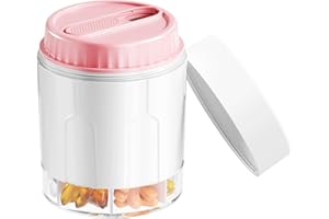 Zoksi Vitamin Bottle Organizer, Supplement Organizer with 7 Large Compartments, Medicine Pill Dispenser with Two Lids, Pill Storage Container for Monthly Medication