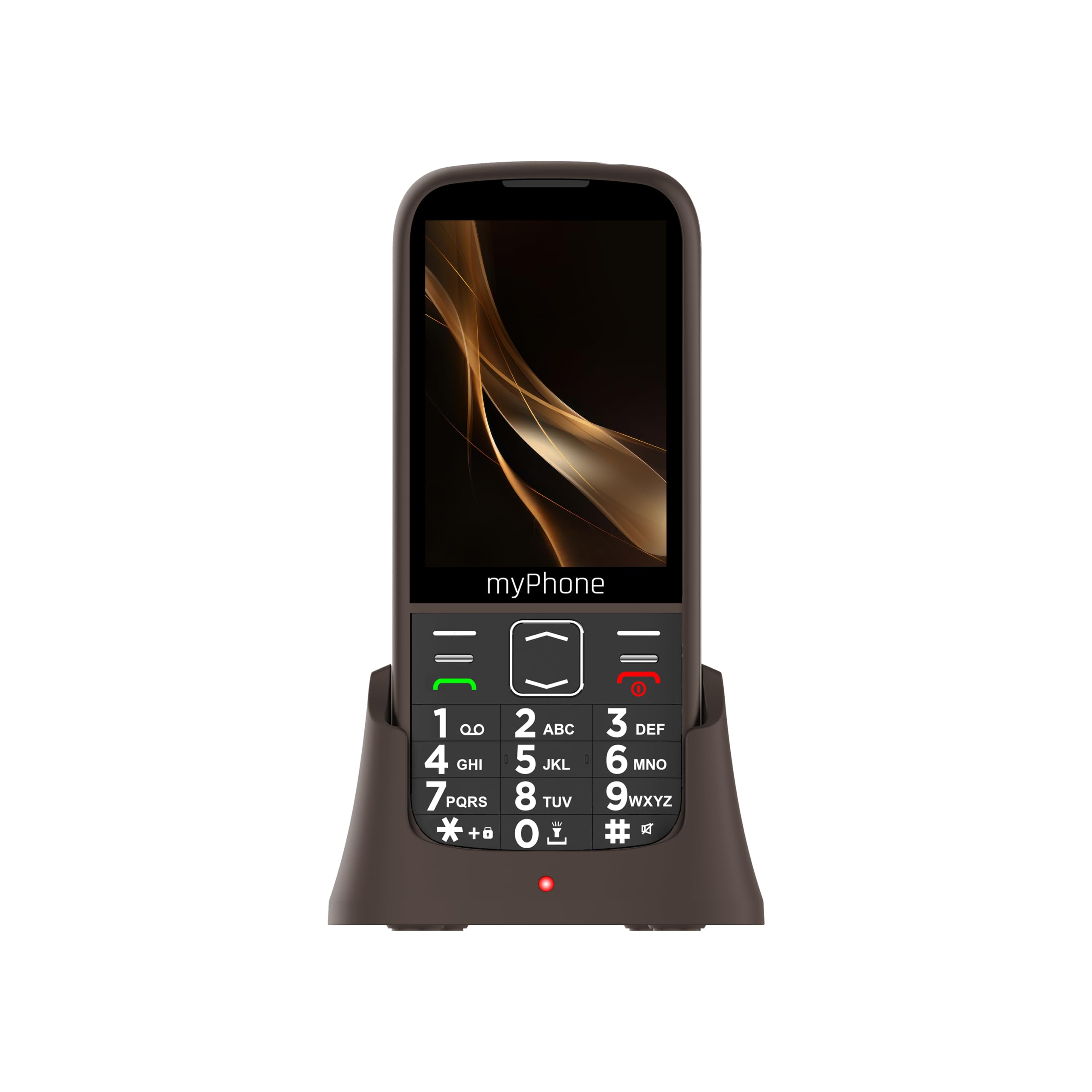 myPhone Halo 4 Plus LTE Senior Mobile Phone without Contract, Dual Nano SIM, 3.5 Inch Colour Display, Large Buttons, Charging Station, Long Standby Time (2500 mAh), 4G, 2 MP Camera - Praline