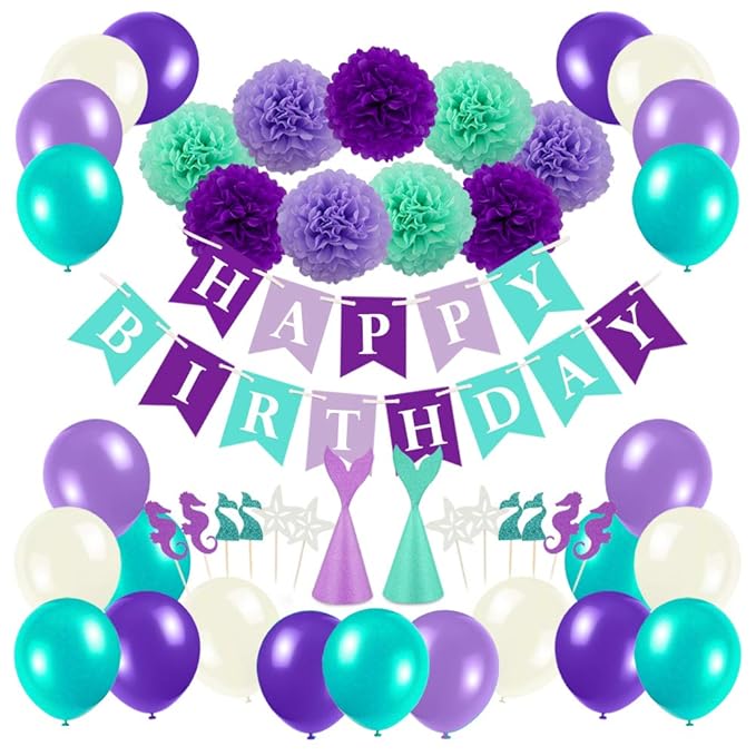 Parsion Geburtstagsdeko, Geburtstag Dekoration Set Kindergeburtstag Deko 1 Girlande Alles Gute zum Geburtstag Happy Birthday 