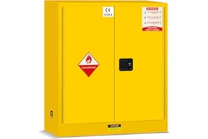 PXVWA Flammable Storages Cabinet 30 Gal, 43"x 18"x 44" Flammable Liquid Storage Cabinet, Adjustable Shelf Chemical Storages Cabinets, Fire Cabinets for Chemicals