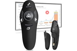 CATZARMOR Presentation Clicker with Bright Red Laser Pointer, 164FT Wireless Presenter Remote PowerPoint Clicker Slide Advancer for Teachers Classroom