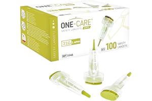 ONE-CARE Opti Safety Lancets Top Button Activated 21G x 2.4mm, NormalFlow, 100/bx